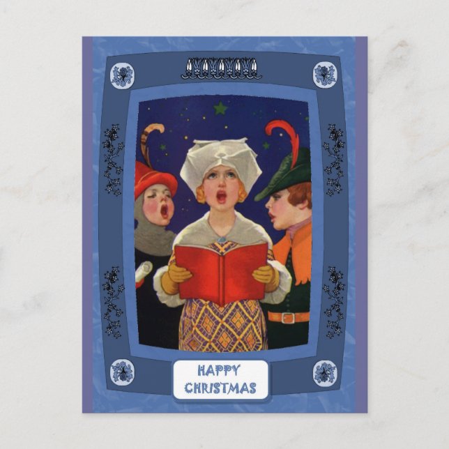 Sång - Tyst, traditionellt Julafton-kort Helg Vykort (Framsida)