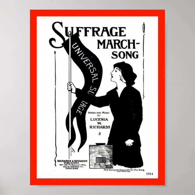 Sång vintage 1914 Lakan Music Cover Poster (Framsidan)