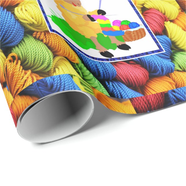 Sängande får/Garn Mors dag födelsedag Presentpapper (Rullad Hörn)