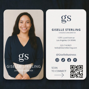 Sångare Låtskrivare Foto QR-kod Professionell Visitkort