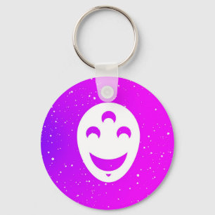 Sångare lyckliga ansikte Keychain Nyckelring
