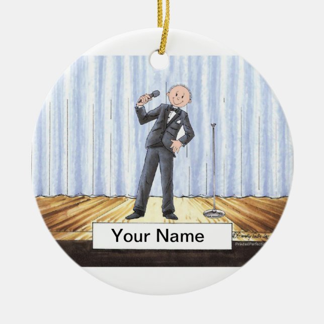 Sångare - manlig julgransprydnad keramik (Framsidan)