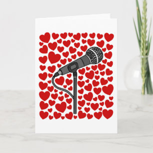 Sångare Mikrofons Valentinskort för årsdag Helgkort