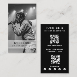 Sångare Musiker Låtskrivare Foto Hiphop 2 QR-kod Visitkort