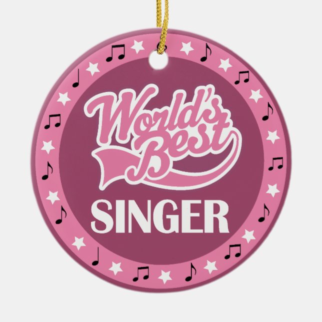 Sångaregåva för henne julgransprydnad keramik (Framsidan)