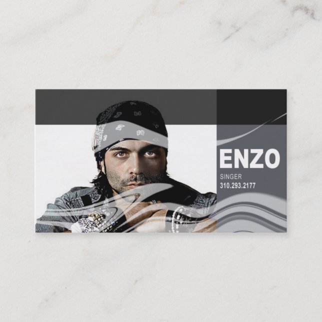 SångareHeadshot för vokalistmusiker Visitkort (Framsida)
