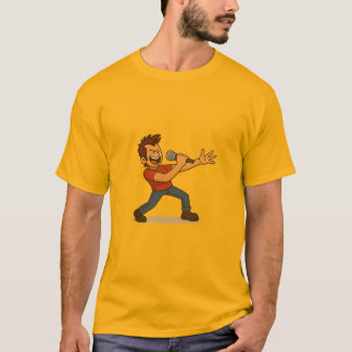 Sångaren ger sig in i det t shirt