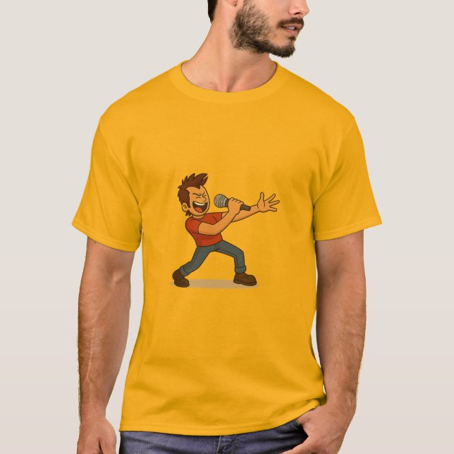 Sångaren ger sig in i det t shirt (Framsida)