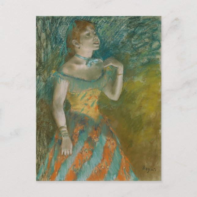 Sångaren i Grönt - Edgar Degas Vykort (Framsida)