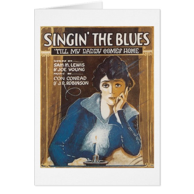 Sångboksskyddet i Blues Vintage Hälsningskort (Framsidan)
