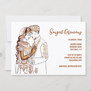 Sangeet Henna bride groom Mehndi Mhindi Hindi Inbjudningar