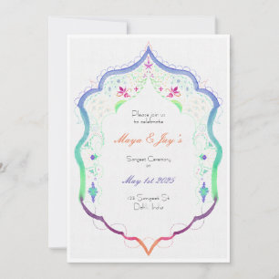 Sangeet Indian Sikh Bröllop Ceremony-inbjudan Inbjudningar