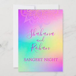 Sangeet Indian Stil Colorful Elegant Inbjudningar