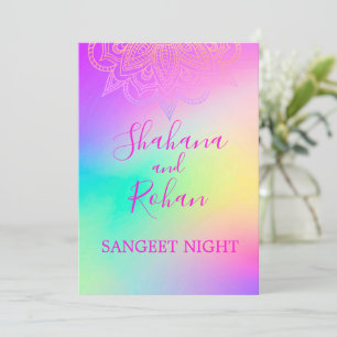 Sangeet Indian Stil Colorful Elegant Inbjudningar