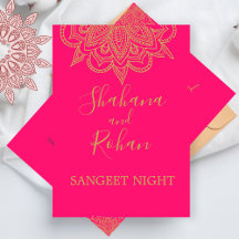 Sangeet Indiska Stil Rosa Guld Färg Elegant