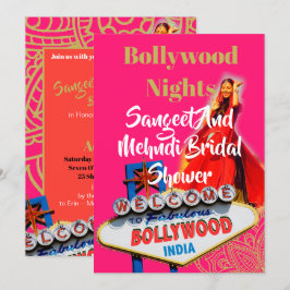 Sangeet Mehndi Henna Möhippa Bollywood Inbjudningar