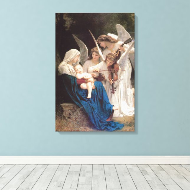 Sången om änglarna (1881) av Bouguereau Canvastryck (Insitu (trägolv))