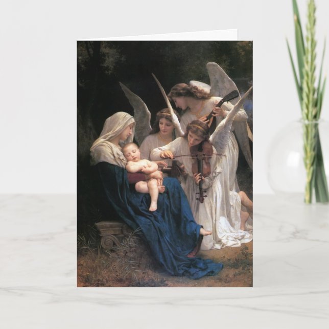 Sången om änglarna (1881) av Bouguereau Helgkort (Framsida)