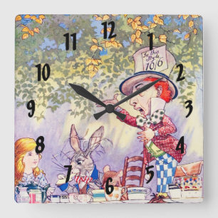 Sånger från Alice: Ett tokigt Teaparty Fyrkantig Klocka