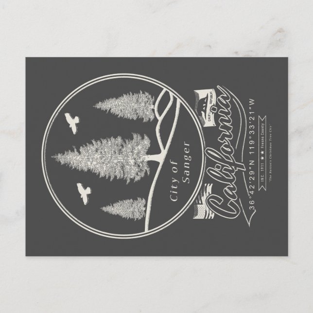 SANGER FRESNO CALIFORNIA VYKORT (Framsida)