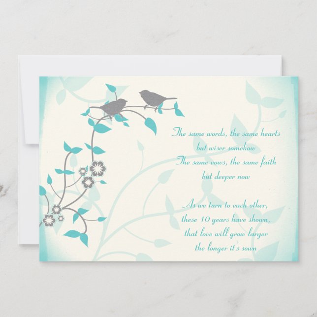 Sångfåglars Bröllopsjubileum Förnyelse av löften Inbjudningar (Framsida)