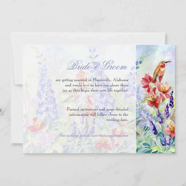 Sängjudar Hummingbird - Spara datum Spara Datumet (Framsida)