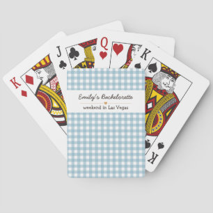 Sängkammarblå Gingham-mönster Casinokort