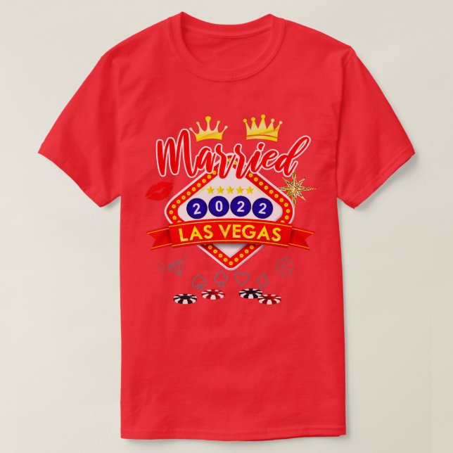 Sängkammarbröllop i Vegas Brud Brudgum  T Shirt (Design framsida)