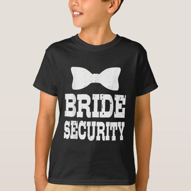 Sängkammarbrud Säkerhet Roligt Barn Bröllop Par T Shirt (Framsida)