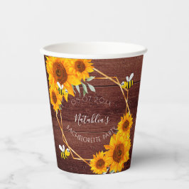 Sängkammarfest solrosor rustik trä brun