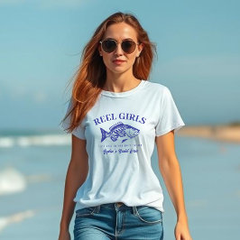 Sängkammarfiskar-Stil Reel Tjejer-Blåa T Shirt