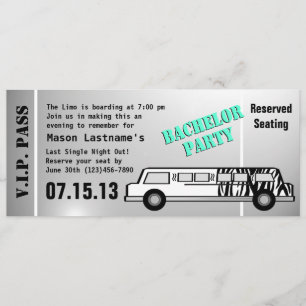 Sängkammarparty Limousine Pass Inbjudningar