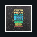 Sängkammarparty Pappersserviett Pappersservett<br><div class="desc">Fira din speciella tillställning med denna coola öl-tema design,  med texten; Var inte rädd,  din kalla öl är här. Den redigerbara texten; Tack vare din sängkammarparty natt,  är lätt att anpassa.</div>