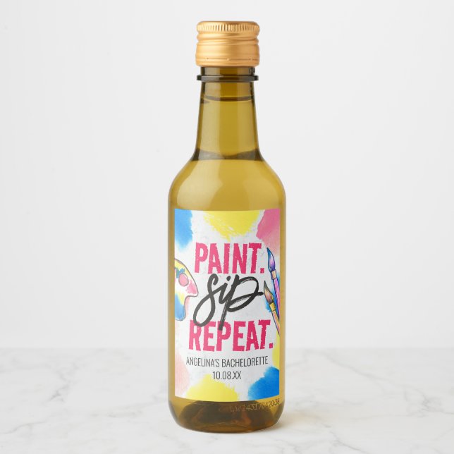 Sängkammarparty present för paint and sip vinaktiv vinetikett (Framsida)