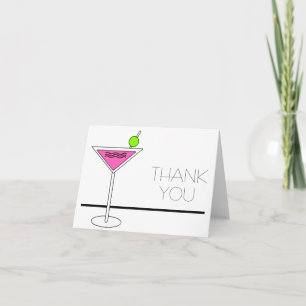 Sängkammarrosa Martini Sällskapsfest Tack Kort