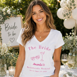 Sängkammarweekendfest Brud Strand Rosa T Shirt