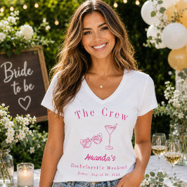 Sängkammarweekendfest Crew Beach Rosa T Shirt