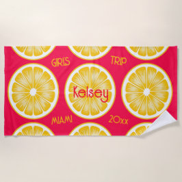 Sängkläder Lemon Slice Rosa Gul Strandhandduk