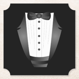 Sängledsbröllop Trolovad mans team Svart smoking Underlägg Papper