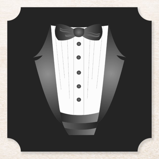 Sängledsbröllop Trolovad mans team Svart smoking Underlägg Papper (Framsida)