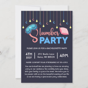 Sängpyjamasparty för möhippan inbjudningar