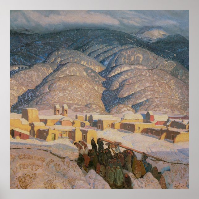 Sangre de Cristo Mountains av Blumenschein Poster (Framsidan)