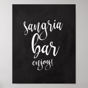 Sangria Bar Kritskylt 8x10 Bröllopsskylt Poster