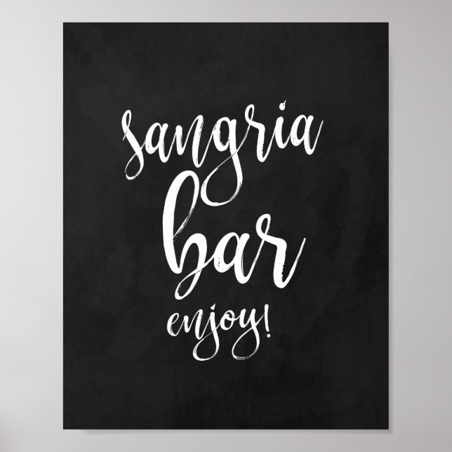 Sangria Bar Kritskylt 8x10 Bröllopsskylt Poster (Framsidan)