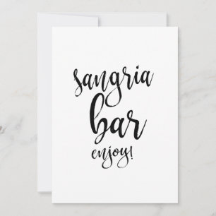 Sangria Bar Prisvärt Kalligrafi Bröllopsskylt