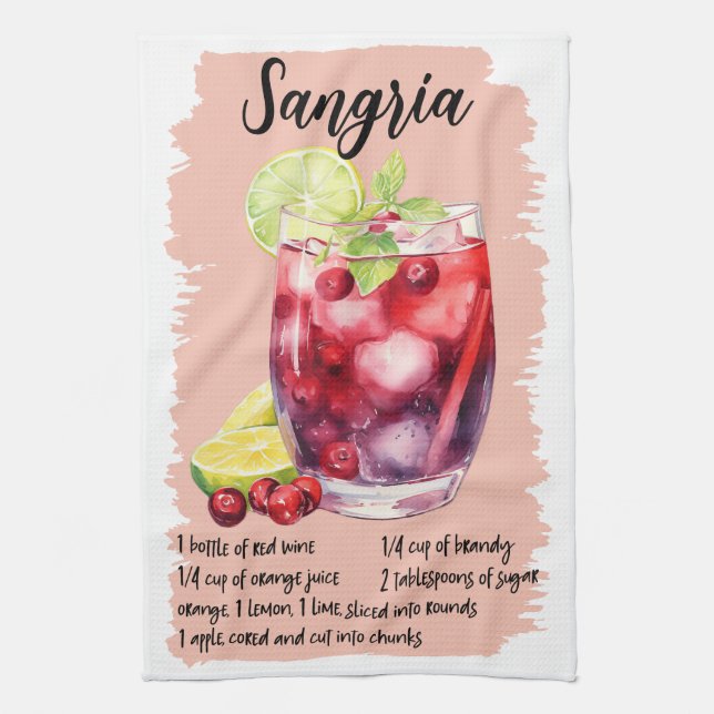 Sangria Cocktail Recipe Kökshandduk (Vertikal)