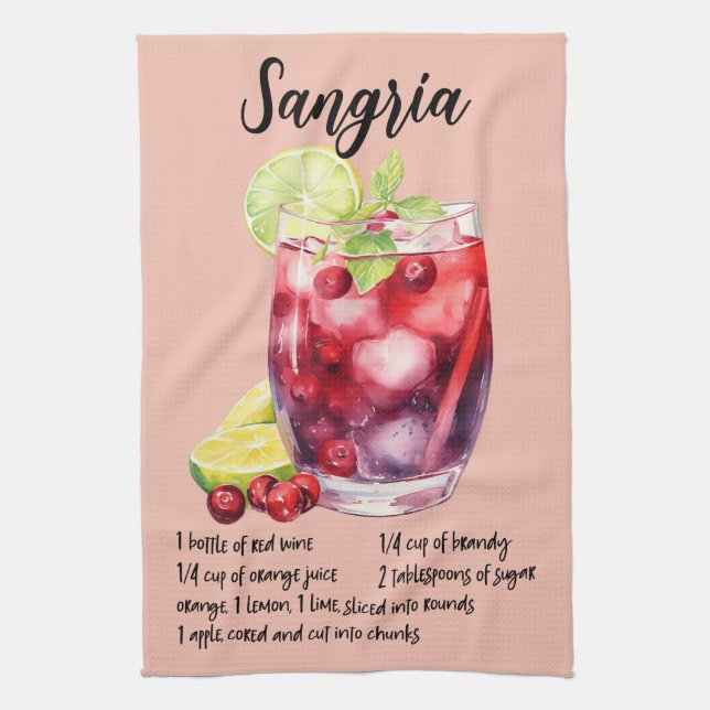 Sangria Cocktail Recipe Kökshandduk (Vertikal)