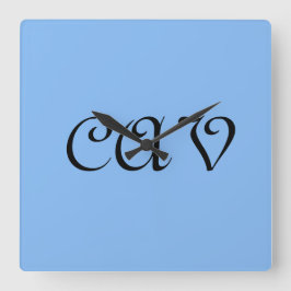 Sangria CornblommBlue Fyrkantig Klocka