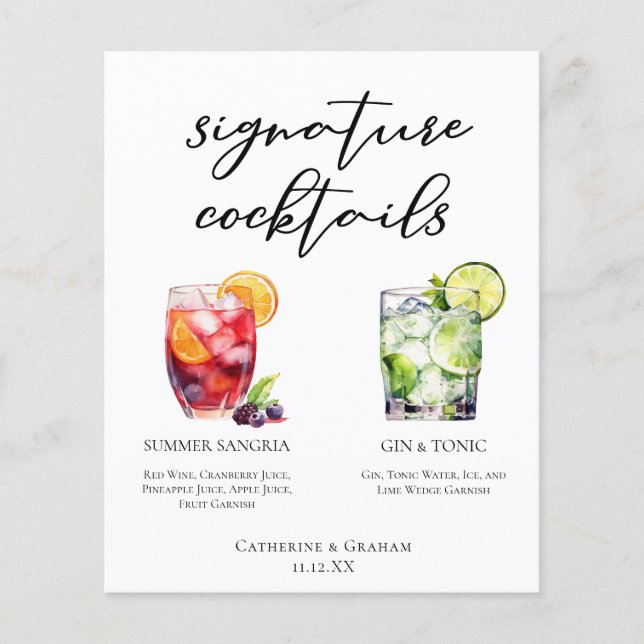 Sangria Gin & Tonic Signaturdrinkar Meny (Framsida)