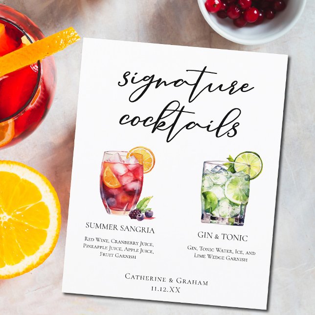 Sangria Gin & Tonic Signaturdrinkar Meny (Skapare uppladdad)